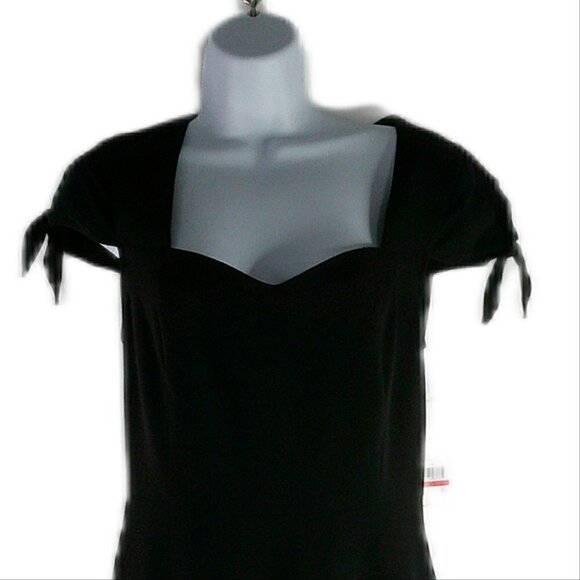 Kensie = Black Short Sleeve A-Line Dress - Size XS - Picture 6 of 8